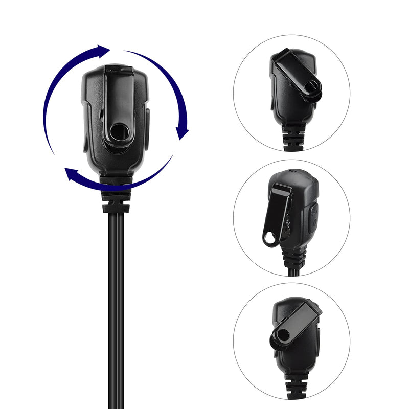 [Australia - AusPower] - HYSHIKRA G Shape Earpiece, Headset Coil Cable with PTT and Speaker Mic for BaoFeng UV-5R 5RA 5RB 5RC 5RD 5RE 5REPLUS 3R+ Kenwood Retevis Two Way Radio Accessories (Fit Right Ear Only) 