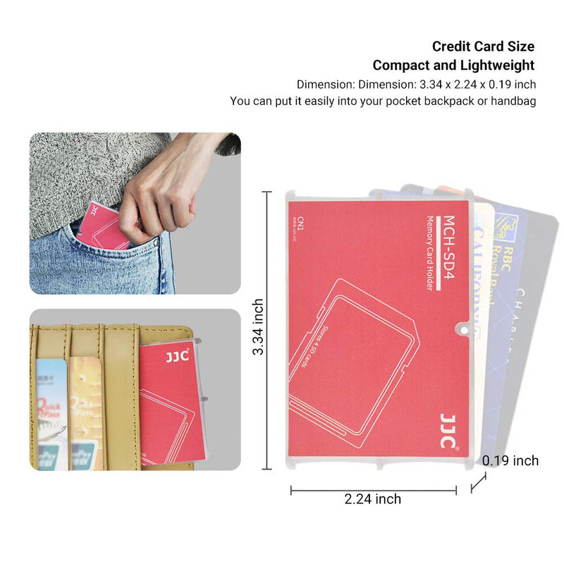 [Australia - AusPower] - 4 Slots SD Card Holder Case,Slim Credit Card Size Memory Card Storage for SD SDHC SDXC Cards 4 SD Card Slots 