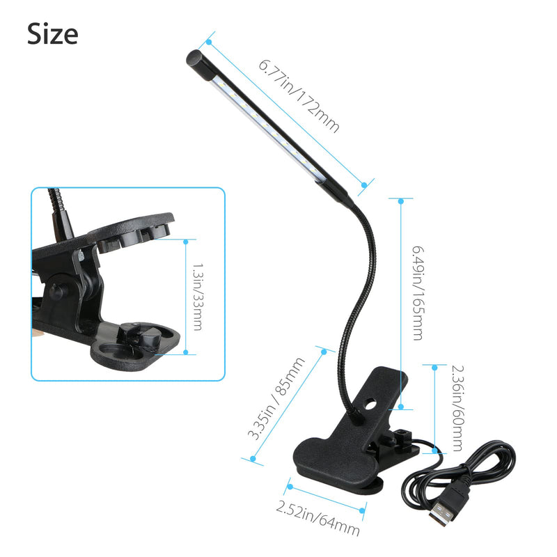 [Australia - AusPower] - USB Reading Light, Linkstyle LED Clip on Book Light for Reading in Bed, Dimmable Touch Control Desk Lamp with Clamp, Flexible Gooseneck Eye Protection Table Lamp for Home Office Study Usb Powered 