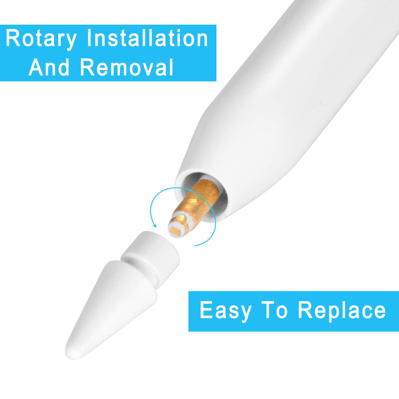 [Australia - AusPower] - MENKARWHY Replacement Tips Compatible with Apple Pencil High Sensitivity Apple Pencil Nibs Compatible with Apple Pencil 1st & 2nd Generation (White) White 