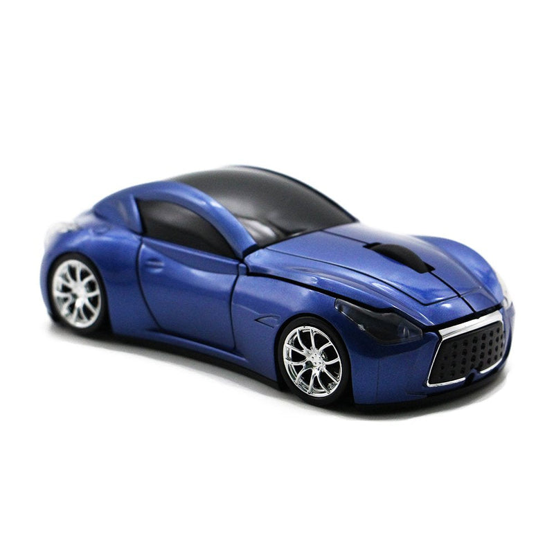 [Australia - AusPower] - Ai5G Race Car Mouse Wireless Sports Car Shaped Mouse 2.4GHz LED Light Shining Surface Decoration Desktop Laptop Computer Mouse Optical Mice (Blue) Blue 