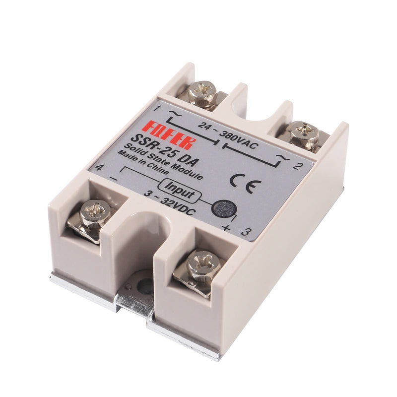 [Australia - AusPower] - Coliao 4pcs Solid State Relay SSR-25DA DC to AC Input 3-32VDC to Output 24-480VAC 25A 250V Solid State Relay Module 