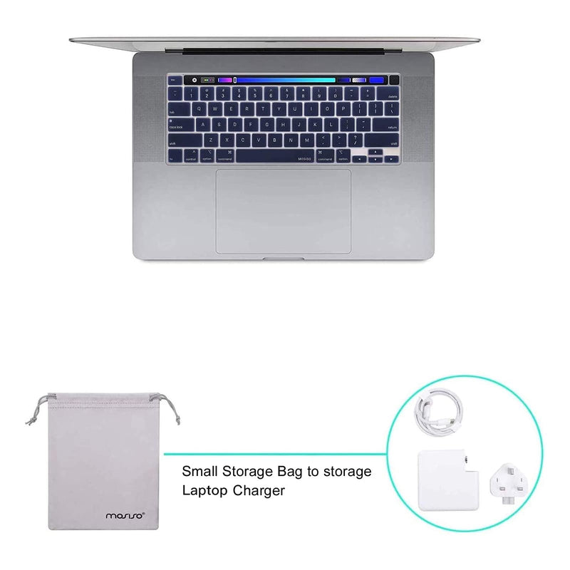 [Australia - AusPower] - MOSISO Compatible with MacBook Pro 16 inch Case 2020 2019 Release A2141 with Touch Bar Touch ID, Protective Plastic Hard Shell Case & Keyboard Cover & Screen Protector & Storage Bag, Navy Blue 