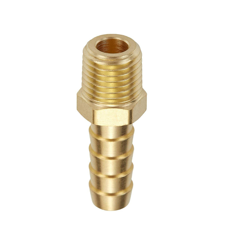 [Australia - AusPower] - Litorange 6 PCS Solid Brass Pipe Fitting and Air Hose End Fitings 1/4" Barb x 1/4" NPT Male Thread Pipe Adapter 