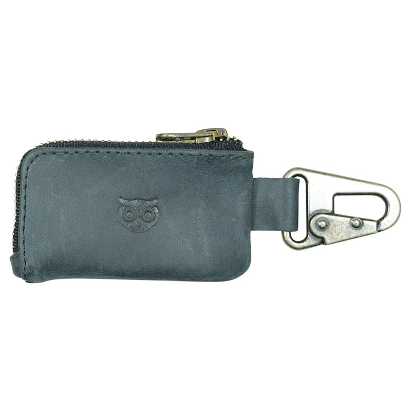 [Australia - AusPower] - Hide & Drink, Rustic Leather Car Key Holder, Headphone & Charging Cables, Memory Cards, Flash Drives, Lighters, Cash Zipper Case with Clasp, Handmade Includes 101 Year Warranty :: Charcoal Black 