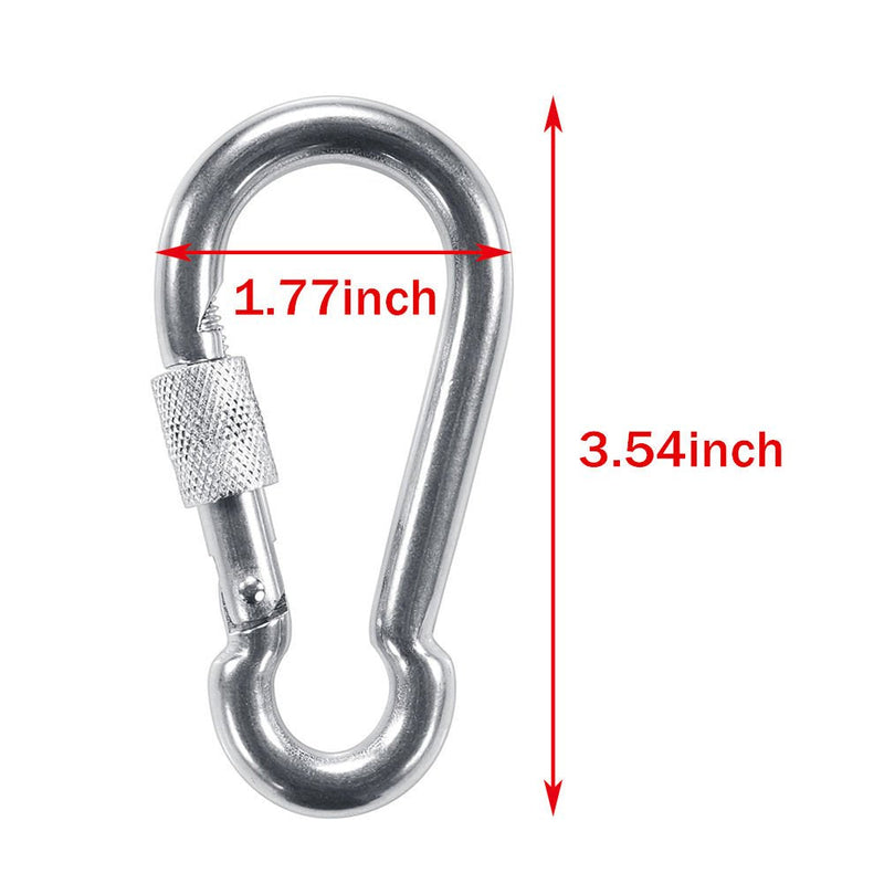[Australia - AusPower] - PROND Locking Carabiners, Heavy Duty Carabiner, 316 Stainless Steel Screw Lock Carabiner Hooks 