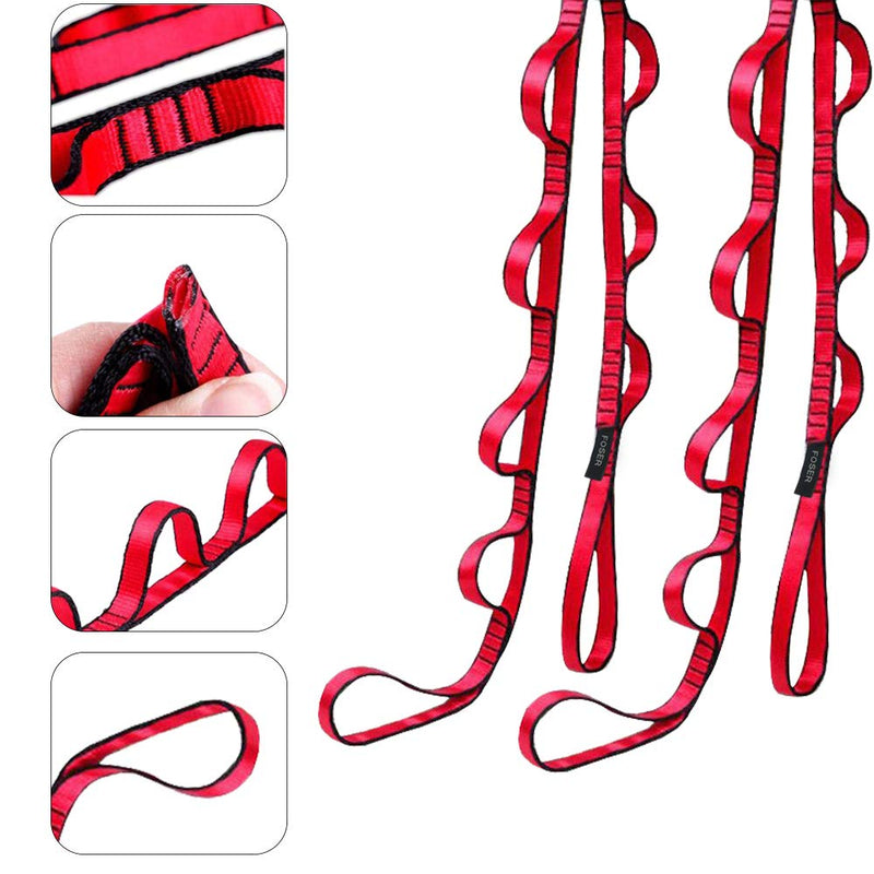 [Australia - AusPower] - FOSER 2pcs Daisy Chains, Yoga Hammock Extension Strap, 23KN Adjustable Nylon Climbing Sling Fitness Pilates and Exercise Extend Strap 