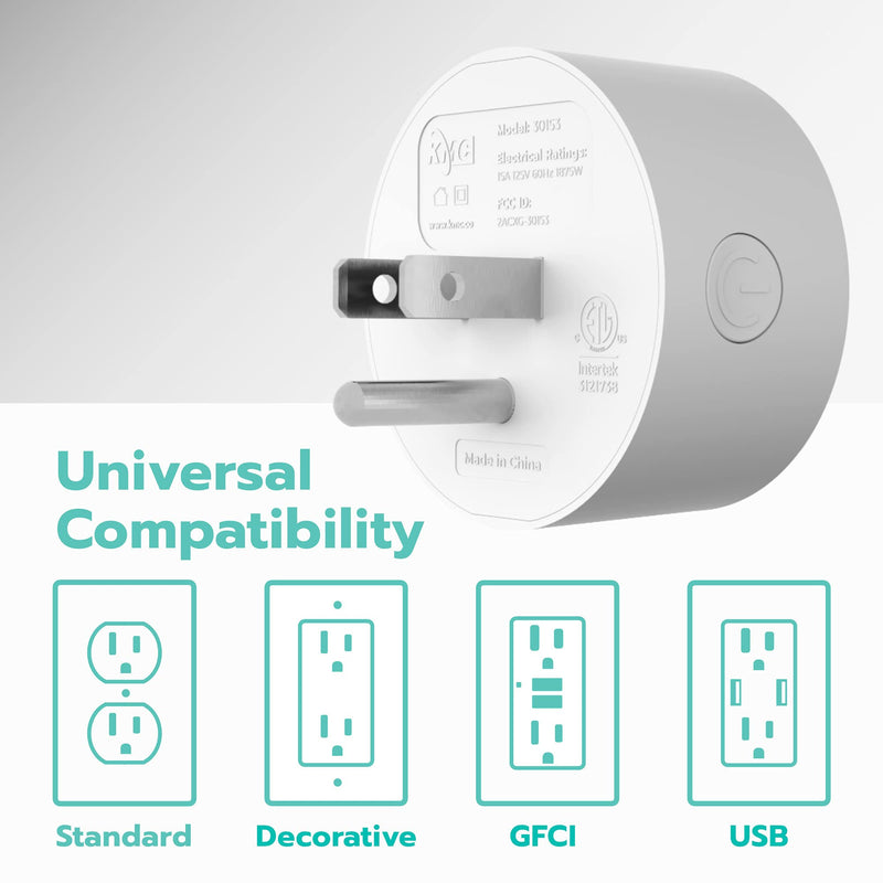 [Australia - AusPower] - KMC Smart Plug Mini 4-Pack, Wi-Fi Outlets for Smart Home, Remote Control Lights and Devices from Anywhere, No Hub Required, ETL Certified, Works with Alexa and Google Home 4 PACK 