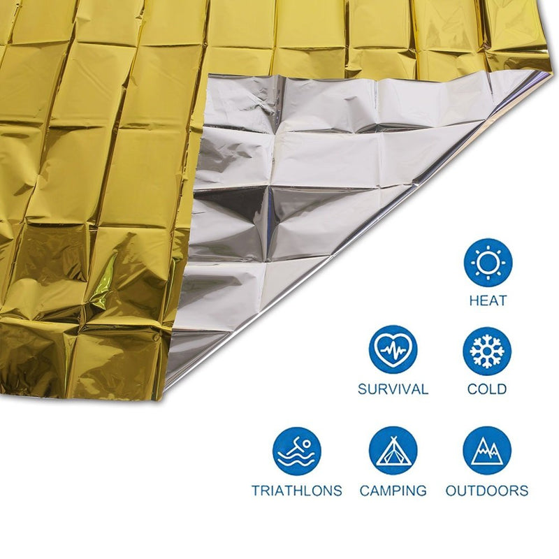 [Australia - AusPower] - NYKKOLA Emergency Mylar Blankets - 84" X 52"(4 Pack) - Designed for NASA - Essentials for Outdoors, Hiking, Survival, Marathons or First Aid Gold 