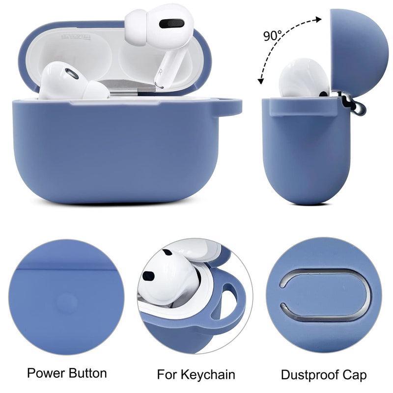 [Australia - AusPower] - Case for Airpods Pro, KOUJAON Soft Silicone Skin Case Cover with Bracelet Keychain Cute Apple Airpod Pro Cover for Women Girls (Lavender Grey) Lavender Grey 