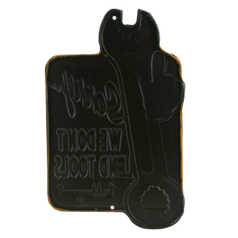 [Australia - AusPower] - Open Road Brands We Don't Lend Tools Embossed Metal Sign Orange 