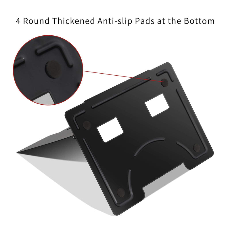 [Australia - AusPower] - Blizzow Desk Book Stand Holders for Reading Hands Free, Durable Metal Adjustable Book Stand, Sturdy Lightweight Foldable Portable Bookstand -Cookbook, Recipe, Tablet, Music Book, Documents (Black) Black 