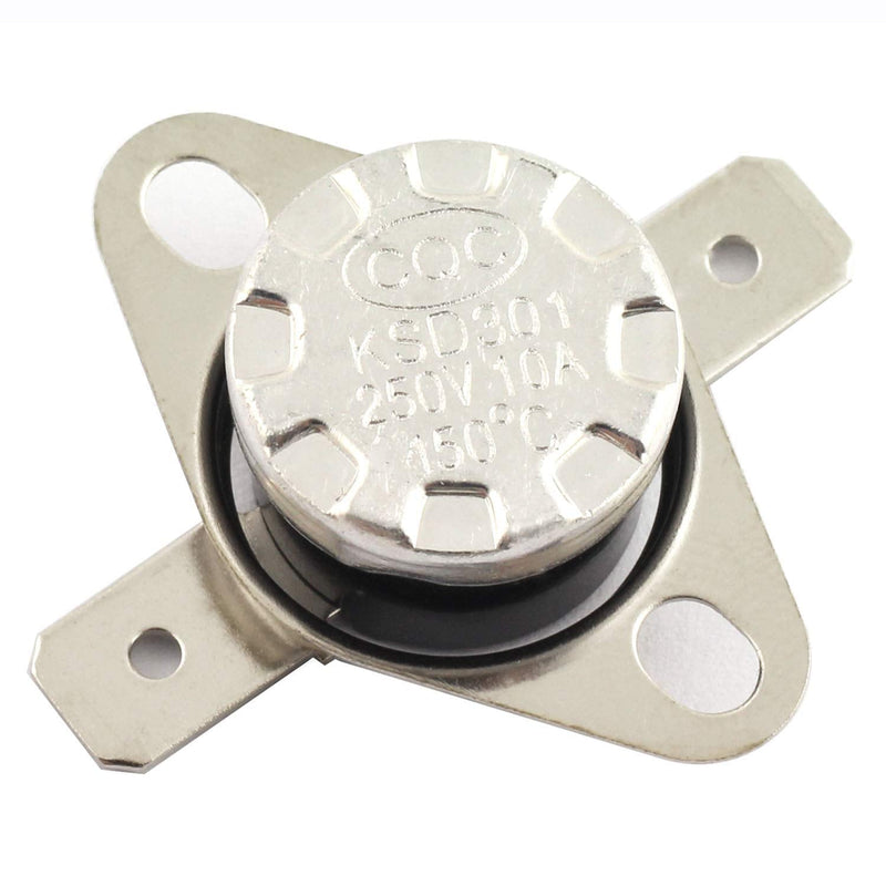 [Australia - AusPower] - RuiLing 5-Pack KSD301 150 Degrees Centigrade Thermostat Thermal Control Switch 250V 10A Normally Closed NC Thermostat Temperature Switch 