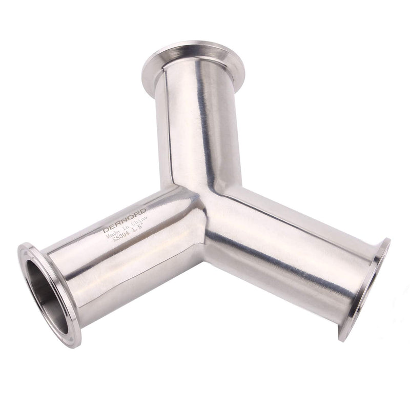 [Australia - AusPower] - DERNORD Tri Clamp Wye Clamp End True Y Type Cross Tee Tube Stainless Steel 304 Three Way Elbow 1.5 Inch Pipe OD 