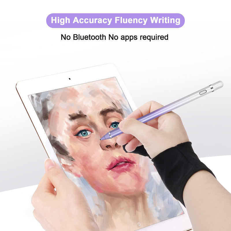 [Australia - AusPower] - Stylus Pen for Touch Screens, Digital Pen Active Pencil Fine Point Compatible with iPhone iPad and Other Tablets Hibiscus purple 