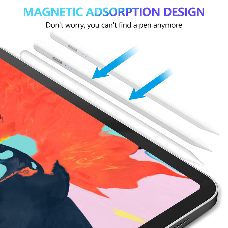 [Australia - AusPower] - Stylus Pen for iPad, Stylus Pencil for (2018-2022) iPad Pro 11/12.9, iPad 9th/8th/7th/6th Gen, iPad Air 5th/4th/3rd Gen, iPad Mini 6th/5th Gen for iPad Accessories Magnetic Stylus Pen with 4 Pen Heads 
