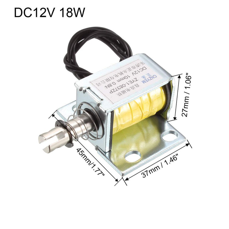 [Australia - AusPower] - uxcell DC Push Pull Type Solenoid Electromagnet, DC12V 18W 0.8N 10mm, Open Frame Type, Linear Motion 