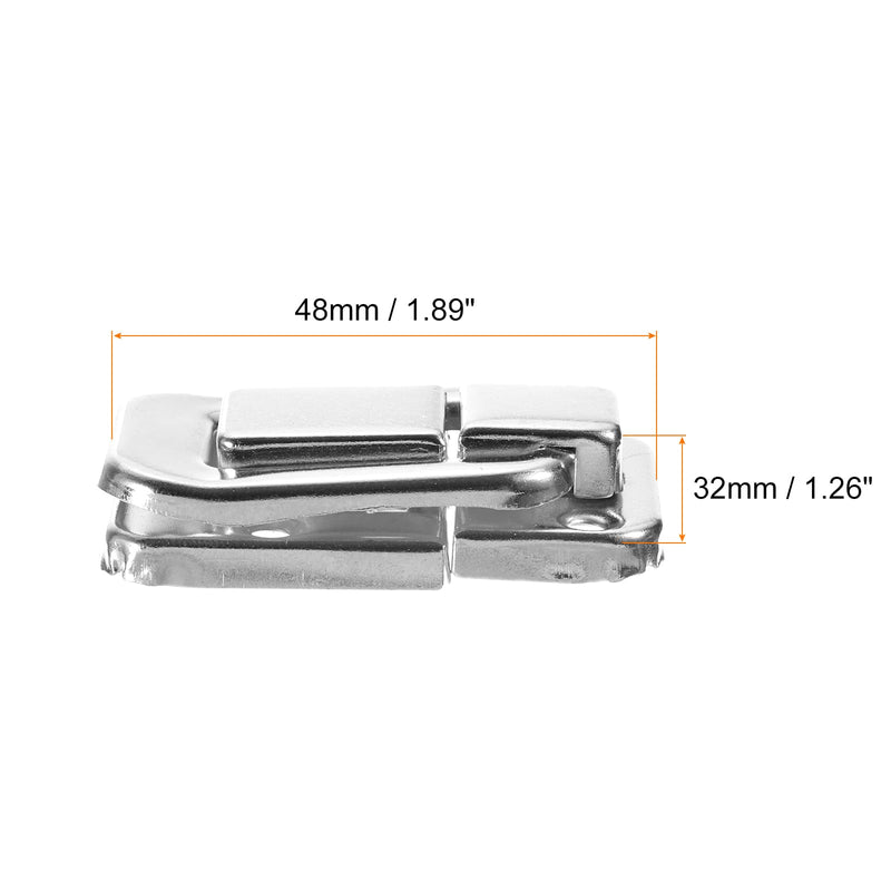[Australia - AusPower] - uxcell 10Pcs Toggle Catch Lock, 1.89" x 1.26" (LxW) Iron Hasp Lock Latch Clasp for Jewelry Box Wooden Case Toolbox, Silver 