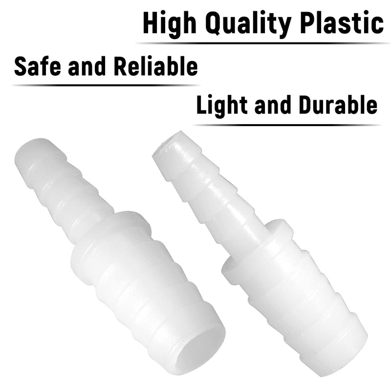[Australia - AusPower] - Bonsicoky 5Pcs Plastic Hose Barb Reducer Fitting, 3/8" to 1/4" Hose Barb Union Adapter Connector Pipe Hose Fitting 3/8" x 1/4" Hose Bar 