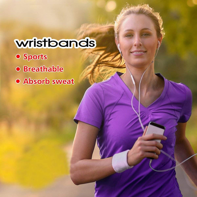 [Australia - AusPower] - 12 PC Sports Wristbands, Wrist Sweatbands for Men & Women, Stretchy & Sweat Absorbing Cotton Terry ,Perfect for Basketball, Football, Tennis, Soccer, Running & Working Out (12PC) 