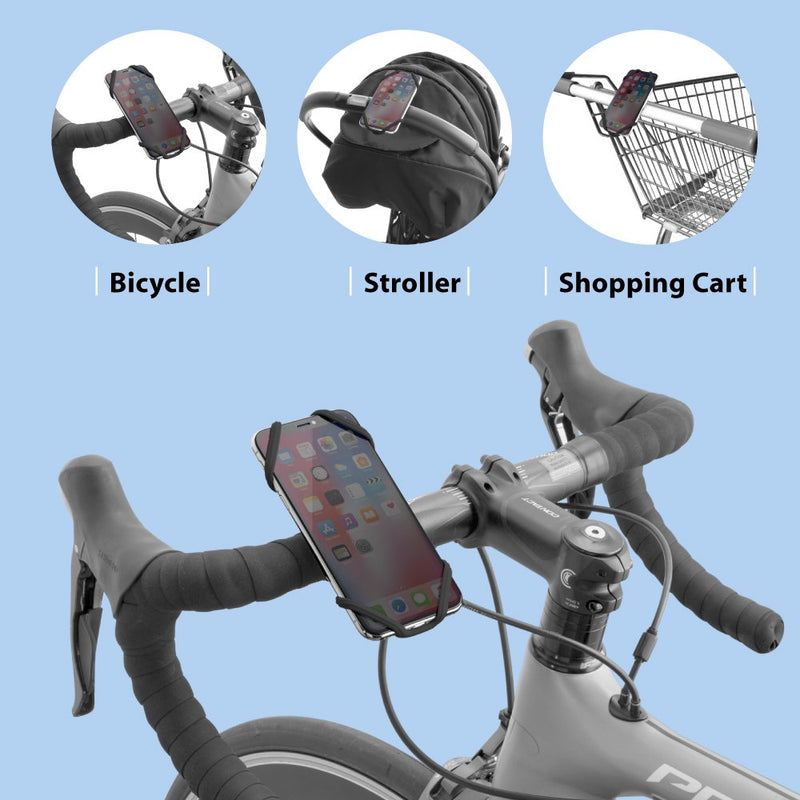 [Australia - AusPower] - Bone Bike Tie 2, Universal Bike Phone Mount for Handlebar, Bicycle Motorcycle Handlebar Stroller Cell Phone Holder for iPhone 13 12 11 Pro Max Mini XS XR 8 7 6 Plus (Black) 