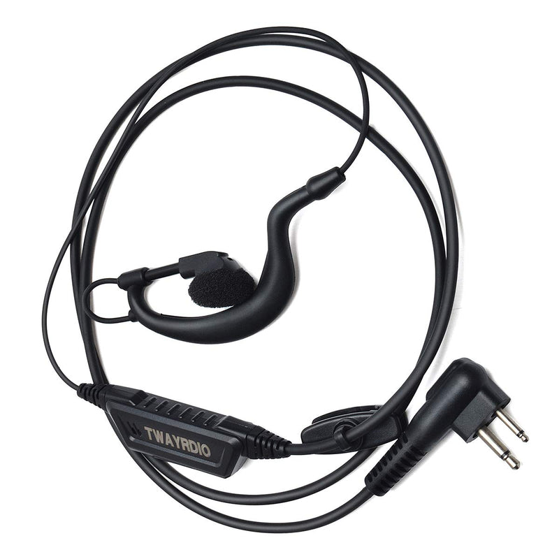 [Australia - AusPower] - TWAYRDIO G-Shape Walkie Talkie Headset 2Pin Ham Radio Earphone with Mic PTT Compatible for Motorola GP88 CP88 GP300 CP300 Radio 