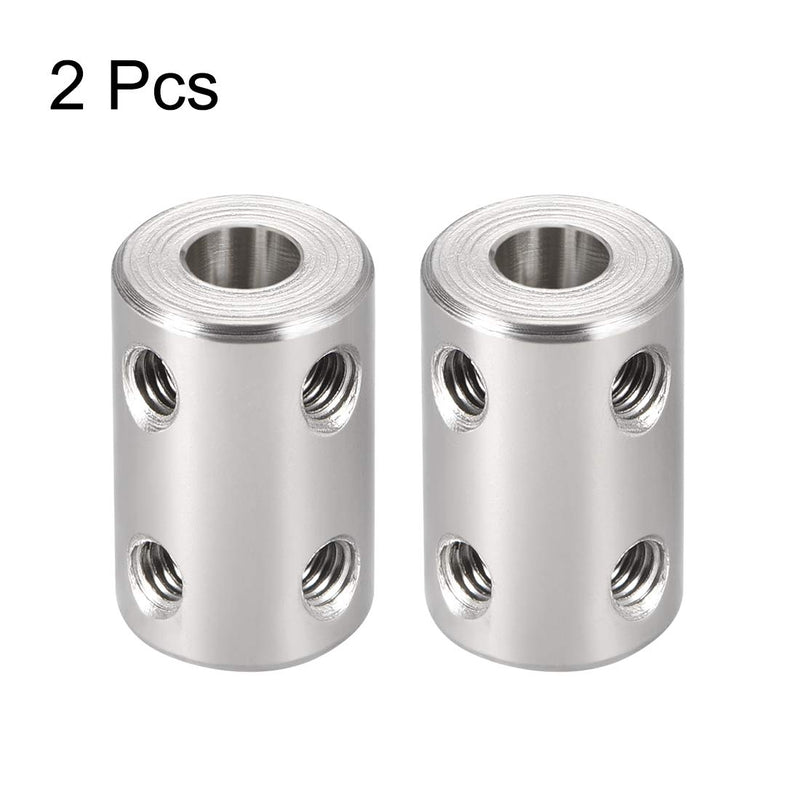 [Australia - AusPower] - uxcell 6mm to 6mm Bore Rigid Coupling Set Screw L22XD14 Stainless Steel,Shaft Coupler Connector,Motor Accessories,2pcs 
