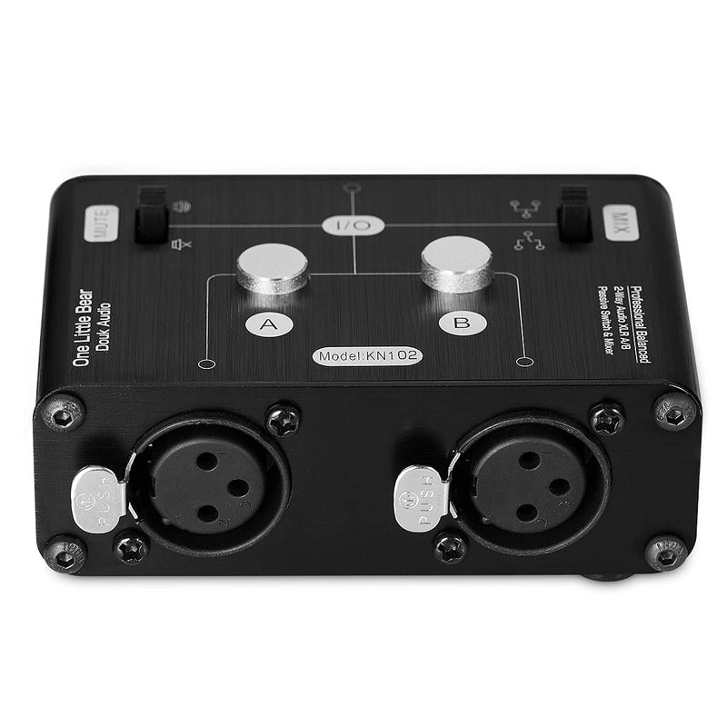 [Australia - AusPower] - 2 Way XLR Balanced Stereo Audio Switcher Passive A/B Mini Switch Box Mixer Sound Splitter (KN102, 2-IN-1-OUT) 