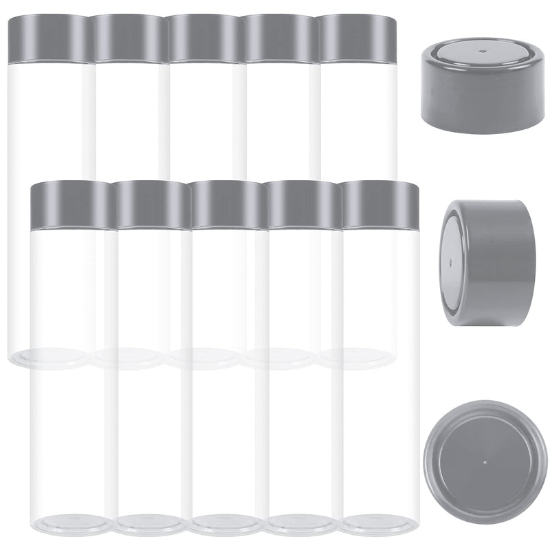 [Australia - AusPower] - Aneco 12 Pack 12 Ounce PET Empty Juice Bottles with Lids Reusable Clear Drink Containers for Storing Juice, Milk, Smoothie or Homemade Beverages (Silver) Silver 