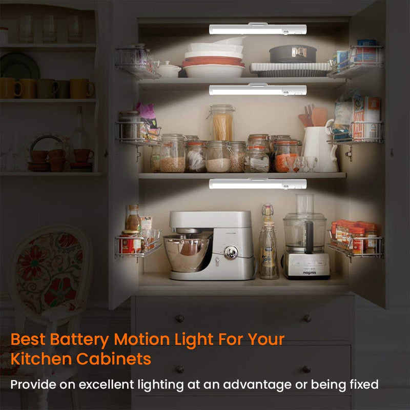 [Australia - AusPower] - Under Cabinet Lighting,Wireless Led Closet Light Battery Powered Motion Sensor Light 21 LED Bulb Magnetic Stick-on Night Light Bar for Kitchen , Stairway , Wardrobe,Hallway - 2 Pack White-2pack 