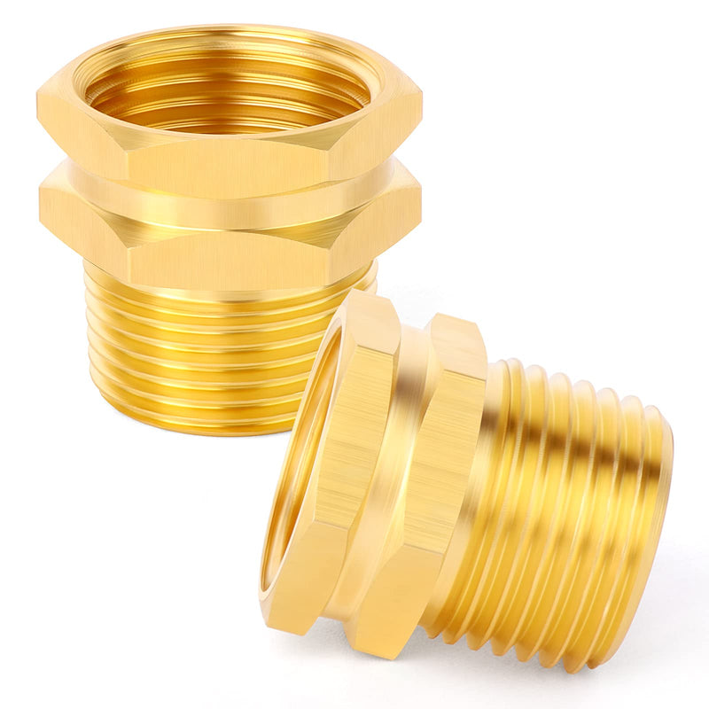 [Australia - AusPower] - TAISHER 6 PCS Brass 3/4" GHT Female x 3/4" NPT Male Garden Hose Fittings and Adapters With 4 PCS Black Garden Hose Washers 6PCS 3/4" Female x 3/4" MNPT 
