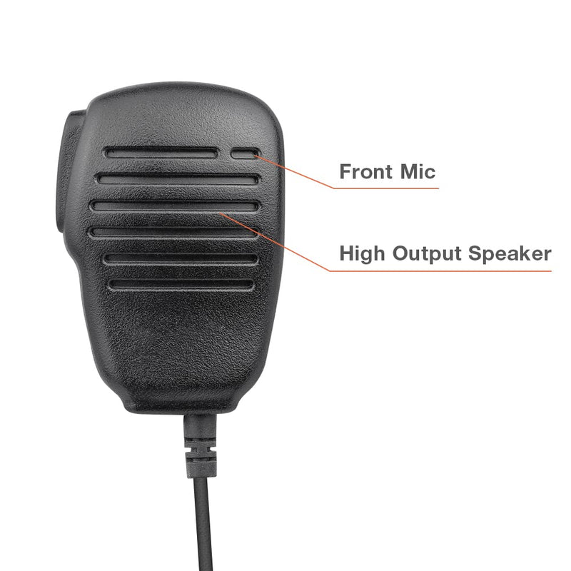 [Australia - AusPower] - Speaker Mic for Kenwood Radios 2-Pin Handheld Walkie Talkie Speaker with PTT and External 3.5mm Earpiece Jack Shouler Microphone 