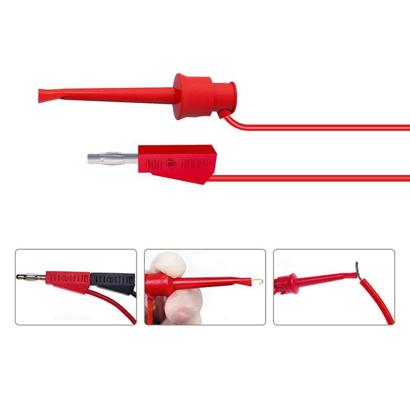 [Australia - AusPower] - Goupchn Multimeter Test Leads Kit with Alligator Clips Banana Plug to Mini Grabber Test Hook Clips Wire Replaceable Precision Sharp Probes Set for Multimeter Electrical Testing P1308B 