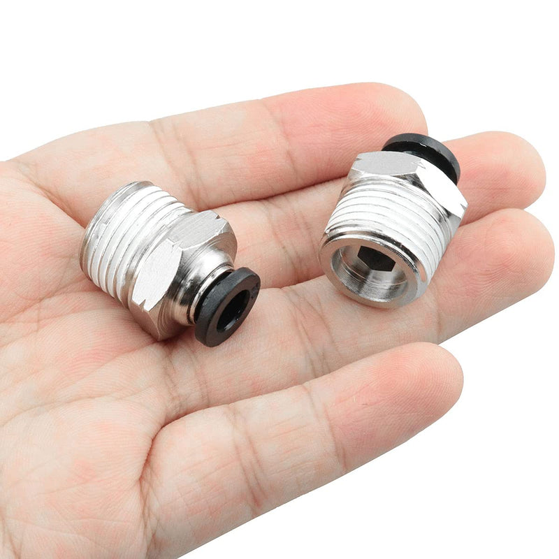 [Australia - AusPower] - Ruiwaer 5pcs 3/8 NPT Push to Connect Fittings 1/4 OD Tube Fittings Pneumatic Air Fittings Push In Fit Connector, Black 