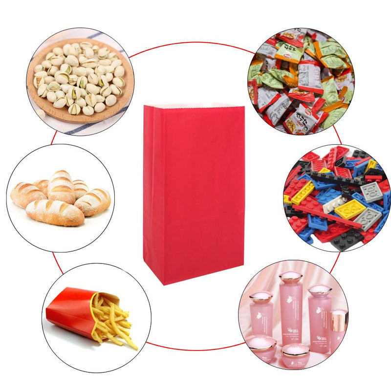 [Australia - AusPower] - KEYYOOMY Small Paper Bags Red Party Goody Bag for Party Favor (100 CT, 3.5 X 2.4 X 7.1 In) 3.5X2.4X7.1 IN 