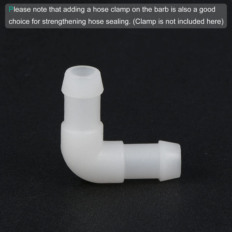 [Australia - AusPower] - MECCANIXITY Barb Hose Fitting, 8mm Barbed Dia. Plastic Elbow Coupler Quick Connector Adapter, Pack of 2 