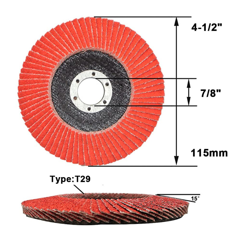 [Australia - AusPower] - COSPOF 4-1/2 Inch Flap Discs 40 Grit,10 Pack Ceramic Grinding Wheels,4.5" x 7/8" Flap Disc for Angle Grinder Used For Metal Grinding and Blending,Type #29. Grit 40#-10pcs 