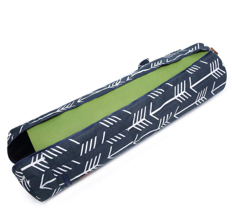 [Australia - AusPower] - ELENTURE Yoga Mat Bag for 1/4-Inch 1/3-Inch Thick Exercise Yoga Mat, Exercise Yoga Mat Carrier Full-Zip Yoga Mat Carry Bag with Pockets and Adjustable Strap Arrowhead 