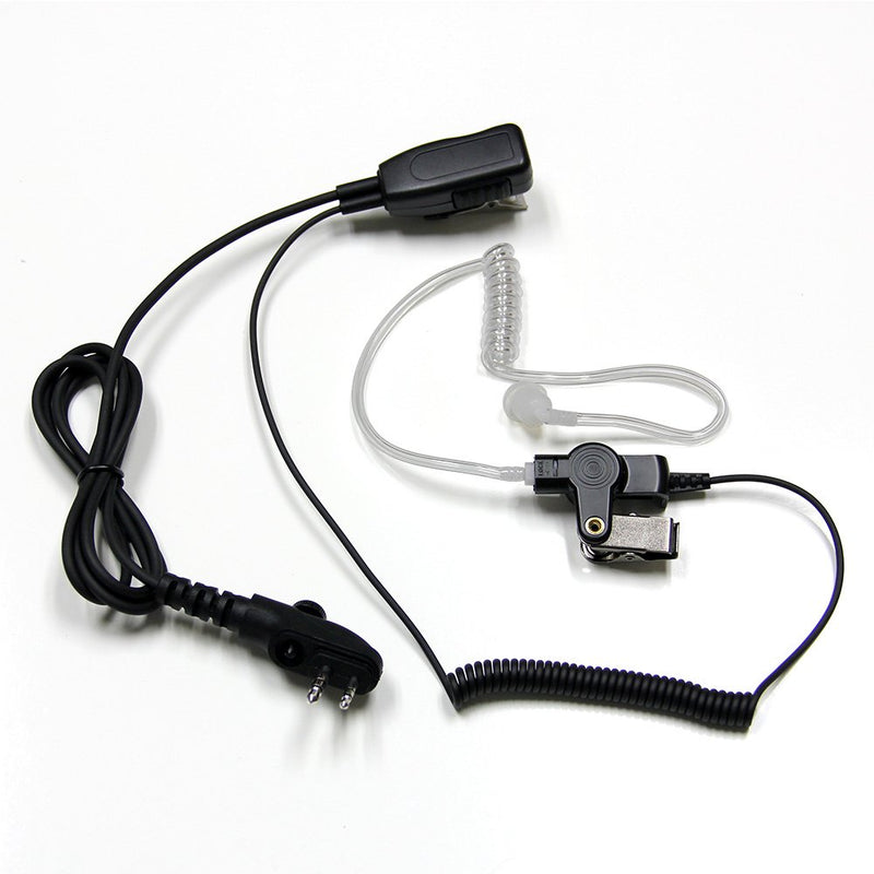 [Australia - AusPower] - MaximalPower HYTERA HYT Single Wire 2-Pin Radio Earbud Headset PTT Mic in-Ear Clear Coil Tube 