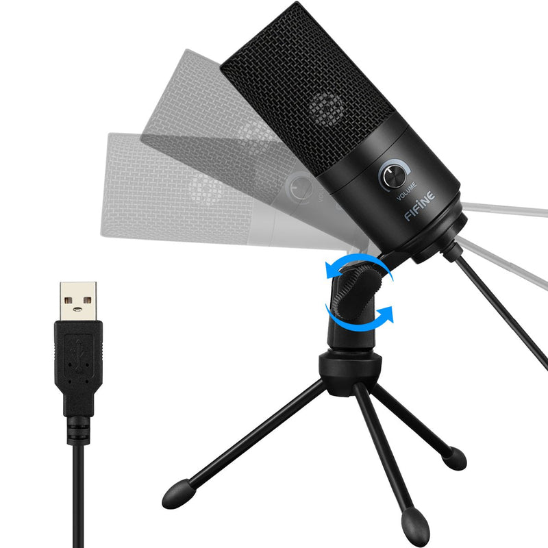 [Australia - AusPower] - USB Microphone,FIFINE Metal Condenser Recording Microphone for Laptop MAC or Windows Cardioid Studio Recording Vocals, Voice Overs,Streaming Broadcast and YouTube Videos-K669B Black 