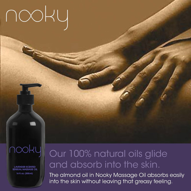 [Australia - AusPower] - Nooky Lavender Massage Oil. with Essential and Jojoba Oils for Therapeutic Massaging 16 Ounce. 
