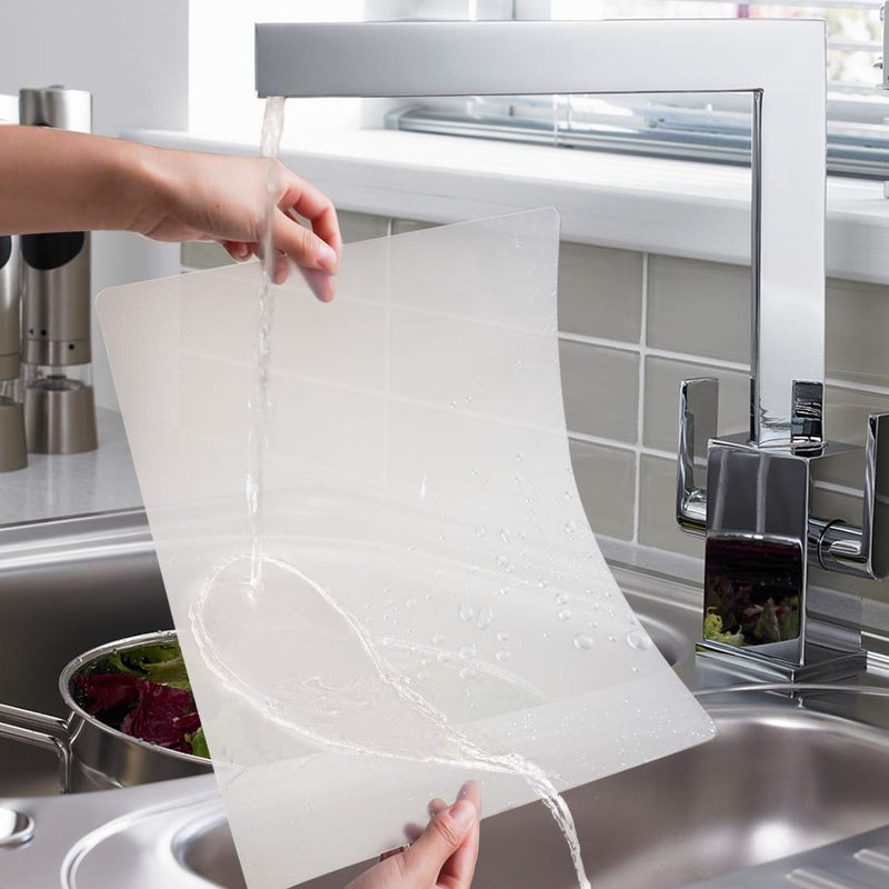 [Australia - AusPower] - Plastic Placemats for Dining Table, Translucent Placemats, 8 Pcs Heat Resistant, Washable Dining or Kitchen Table Mat,(12x14.2 Inch) 12x14.2 Inch-8 Pack 