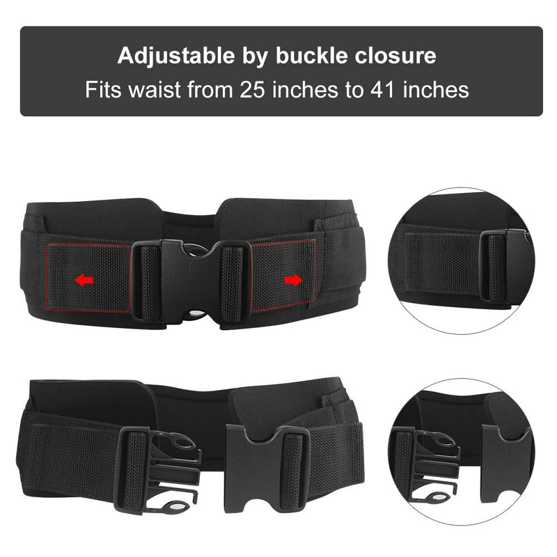 [Australia - AusPower] - HYVAWO Waist Belt Neoprene Padded Gym Pulley Strap with Rings for Cable Machines Fitness Exercise Speed Agility Resistance Training 