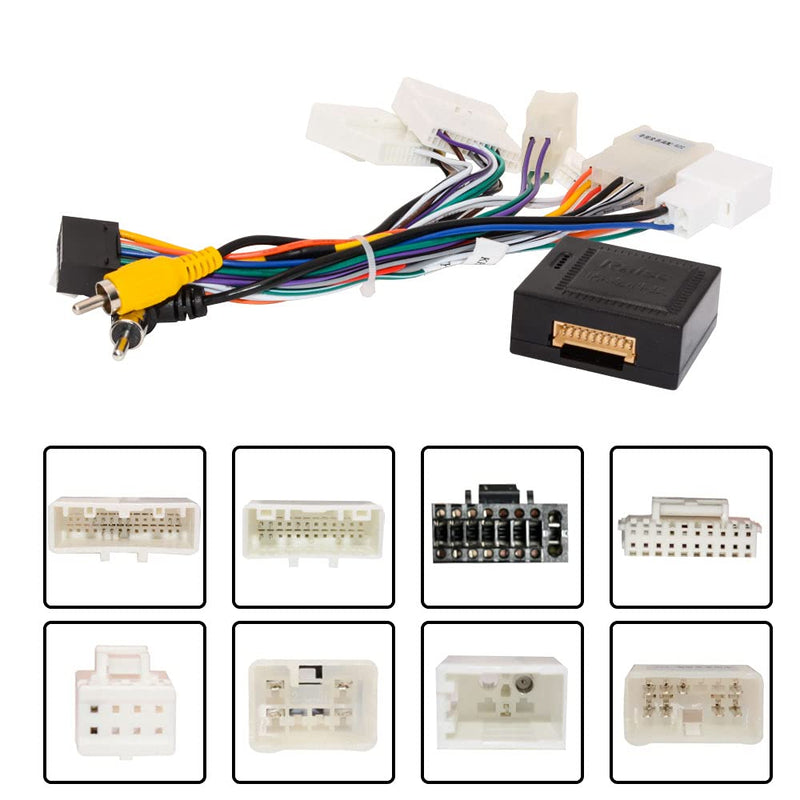 [Australia - AusPower] - ViaBecs Car Head Unit Wire Harness for Toyota Corolla RAV4 Camry 4Runner Prado Tundra Highlander 2015-2018 Aftermarket Stereo Connector Kit with CANBUS Adapter Support JBL Backup Camera SWC CAN004 Toyota High Configuration 