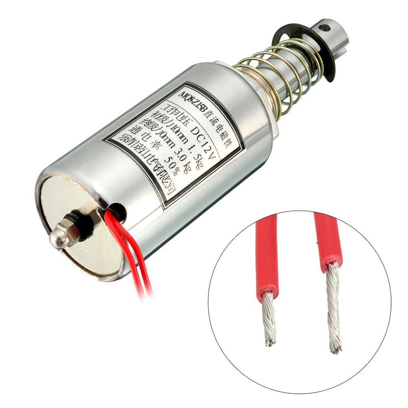 [Australia - AusPower] - uxcell DC 12V 15N Force 10mm Stroke,Pull Push Type,Tubular Solenoid Electromagnet,Linear Motion,MQ8-Z15B 