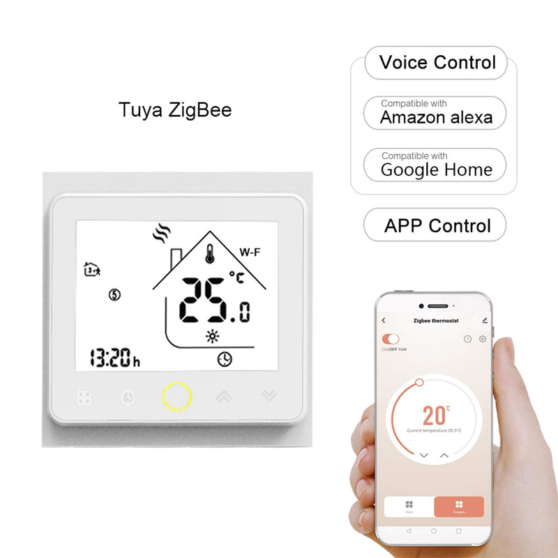 [Australia - AusPower] - Irfora Smart Thermostat 5A Weekly Programmable Temperature Controller APP Control Voice Control Compatible with Alexa/Google Home for Water Floor Heating for Home Offices Villas ZigBee Thermostat White 