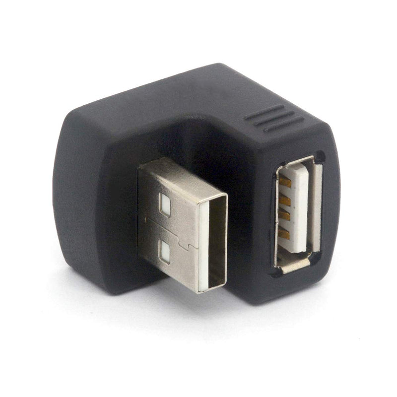 [Australia - AusPower] - PIIHUSW Angled USB Adapter 180 Degree Male to Female USB 2.0 Adaptor USB2.0 Type A Converter Connector for Tight Fit 