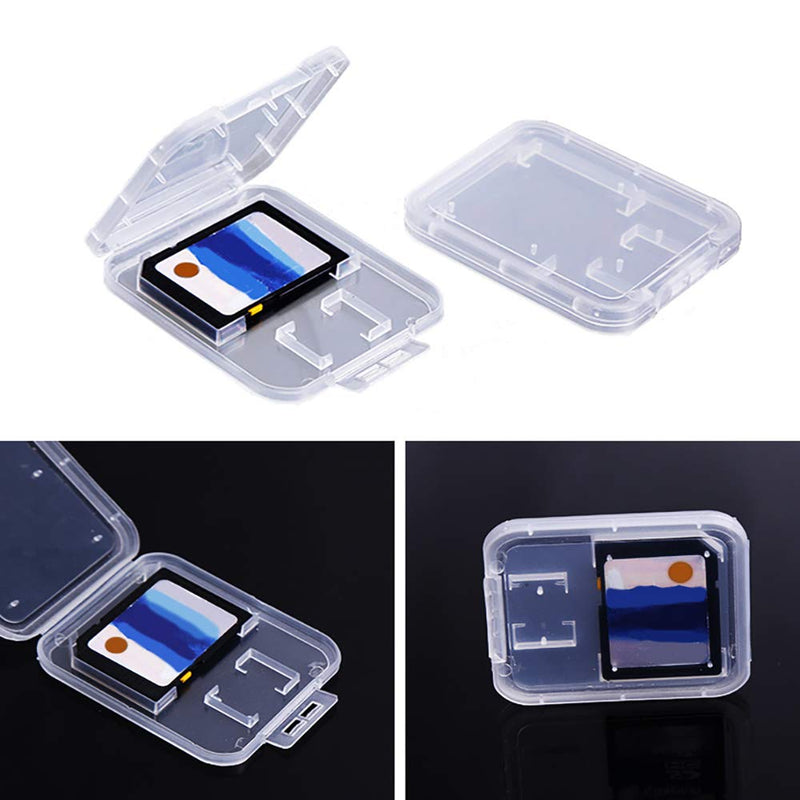 [Australia - AusPower] - 10pcs Clear Plastic Memory Card Case Compatible with SD Micro SD T-Flash Card 