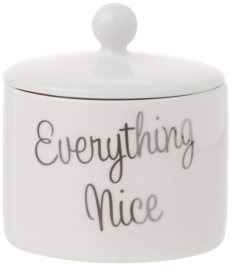 [Australia - AusPower] - Kate Aspen Ceramic Sugar Bowl, Spice and Everything Nice, White one size White & Silver 