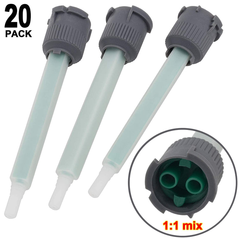 [Australia - AusPower] - PAGOW 20 Pcs Epoxy Mixing Nozzle Tip, Resin Mixer Adhesive Gun Nozzles for Mix, Gun Applicatior for 50ml/1.7oz AB Glue Cartridge Glue Gun(1:1Ratio) 